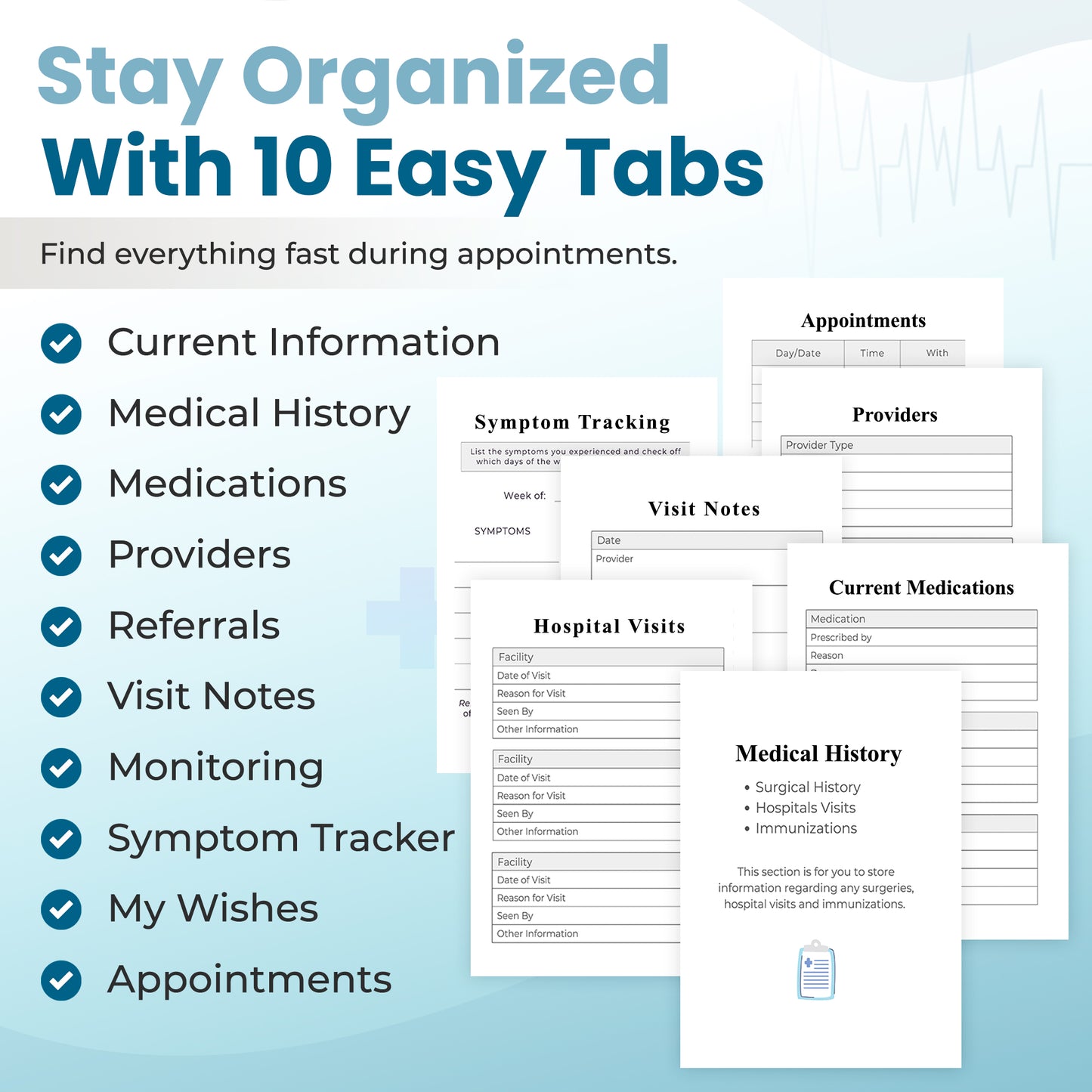 Medical Visit Logbook (A5 or B5) Spiral Bound Medical Planner & Medical History Organizer