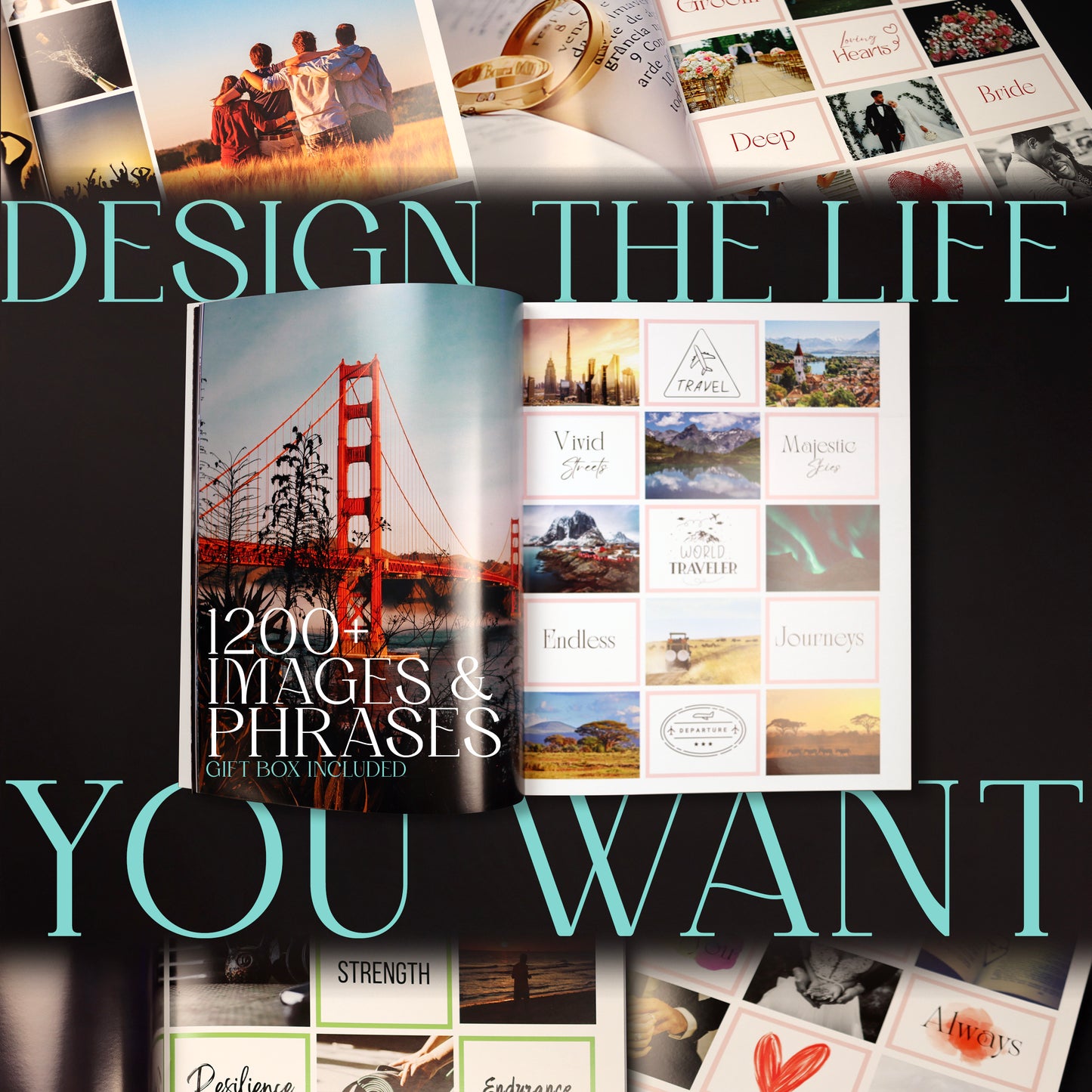 Vision Board Book 1,200+ Images & Quotes Collage Supplies Kit