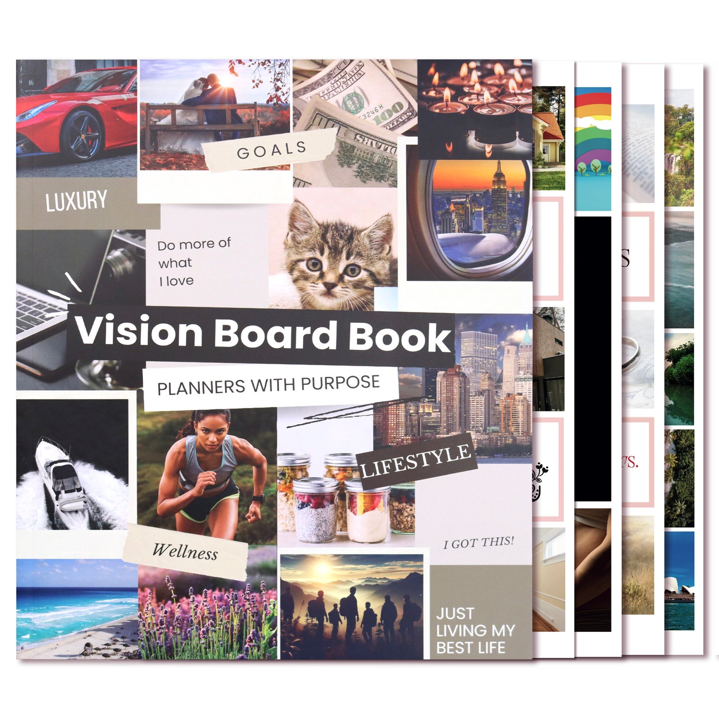 Vision Board Book 1,200+ Images & Quotes Collage Supplies Kit