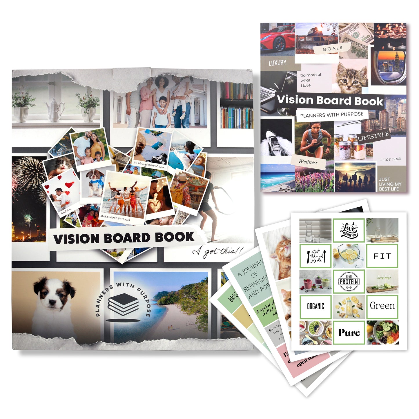 Vision Board Book 1,200+ Images & Quotes Collage Supplies Kit
